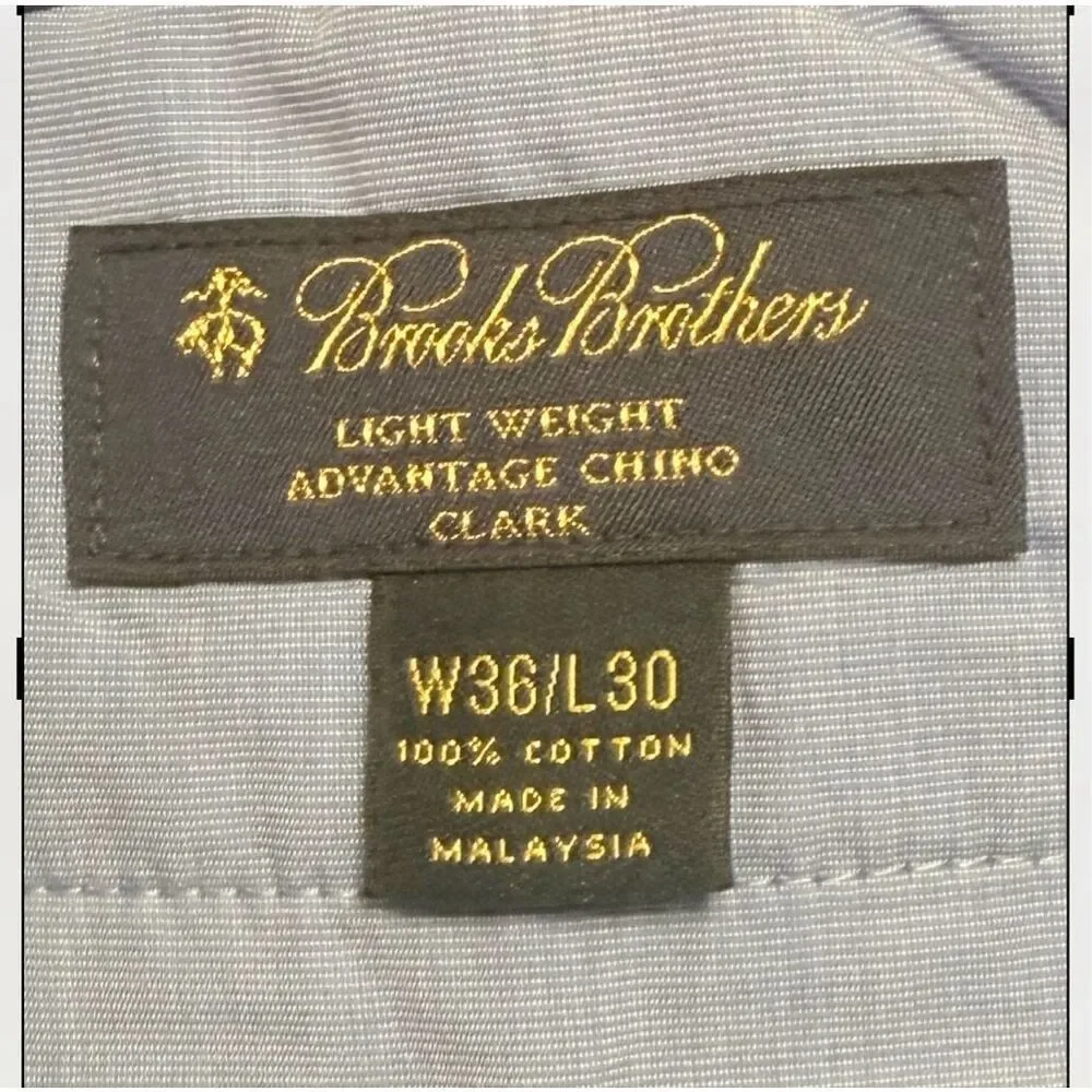 Brooks Brothers Lightweight Advantage Chino Clark 36X30 Preppy Academic Dad